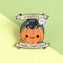 Set of 5 Creepy Horror Halloween Pumpkin Enamel Lapel Pin Evil Ghost Witch