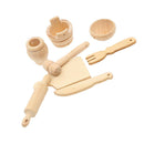 9 Pieces/Shapes Wooden Kitchen Tools Utensils Sets, Pretend Play Kitchen Kits
