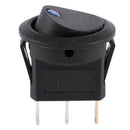 12V LED Inverter Rocking Rocker Switch ROUND SPST ON-OFF for BOAT Car blue