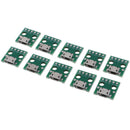 10Pcs MICRO USB to DIP Adapter 5Pin Female Connector PCB Converter Board 3C