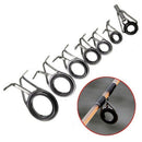 7Pcs/Set Fishing Rod Guides Tip Fish 5-18Mm Dia Pole Repair Kit Line Rings