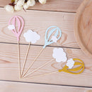 20x White Cloud Hot Air Balloon Cake Cuxake Toppers Party Food Fruit Picks S Hn