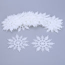 Christmas Snowflake Ornaments Sprinkles Tree Pendant 24 Pieces (White) A