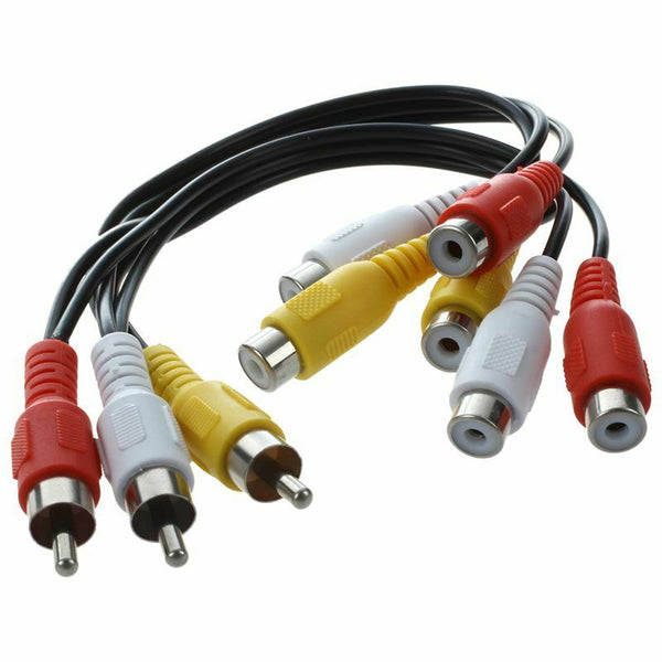 New 3 RCA Male Jack to 6 RCA Female Plug Splitter Audio Video AV Adapter Ca Y5C4