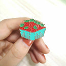 Cartoon Cute Strawberry Candy Box Metal Brooch Pins H4J7