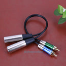 3pin 2 XLR Male to 2 RCA Male Cable Audio Adapter Cable Metal Connector