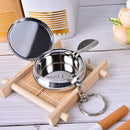 Creative Round Cigarette Keychain Portable Stainless Steel Pocket Ashtray SP