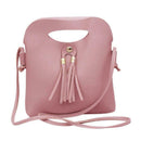 Simple Casual Tassels Hasp Small Handbags Women Girls PU Leather Shoulder M