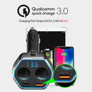 A21Q Dual USB 5V 2.4A QC3.0 LED Digital Car Phone Charger w/Lighter Sockets A