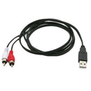 USB Portable A Male To 2X RCA Male Cable AV Cable PC Audio / Video Auxiliary