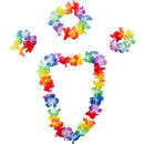 Elastic Ti Leaf Hula Skirt With Hibiscus Flower Leis 5Pcs Pack Luau Party S