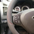 15''/38cm Car Steering Wheel Cover PU-Leather Breathable Anti-slip Black& Red