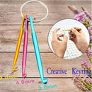 3Pcs/Set Aluminum Crochet Hooks On Keychain/Keyring Knitting Needles Craft DIY^^