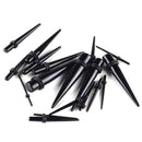 18 Pieces Ear Tapers Full Kit Acrylic Earring Stretcher Tunnel (Black) U6H6