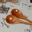Long Spoons Wooden1 Pieces Korean Style 13 inches Natural Wood Long Handle Round