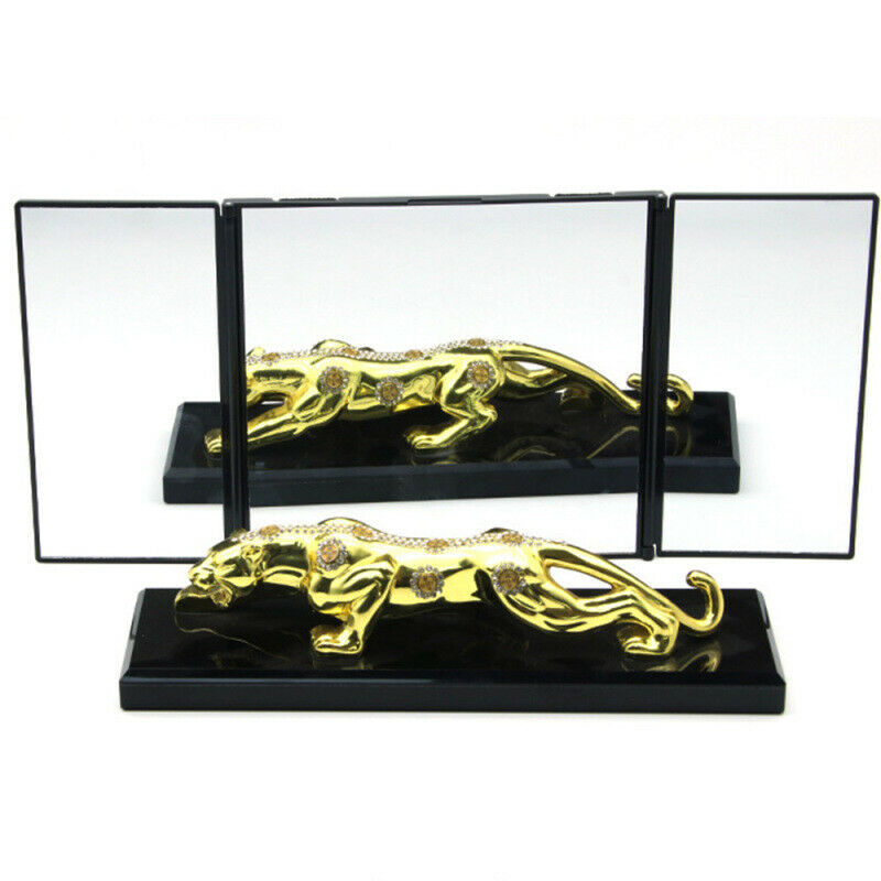 1x Car Interior Sun Visors Tri-Fold Makeup Mirror Travel Accessories ABS+Glass