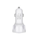 3-Port USB Car Charger Adapter LED Display QC 3.0 Fast Charging for Android IOS