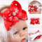 Christmas Baby Girls Toddler Bow Feather Headband Snow Flower Girl Headwear NEW.