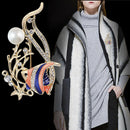 Multi Enamel Fish Brooches Crystal Rhinestone Animal Brooch Suit Corsage Pin Bj