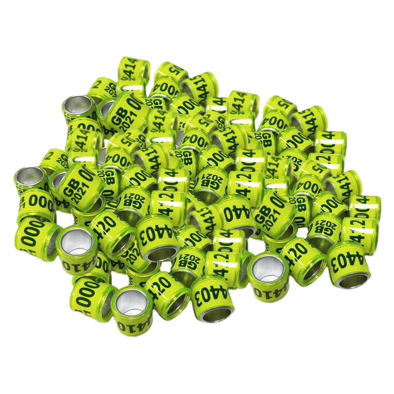 100Pcs 2021 Aluminium Racing Pigeon Leg Rings Bands 8mm for Birds Parrot Quail