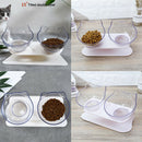 2Pieces Cat Kitty Elevated Bowls Raised Feeder W/