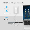 7 in 1 USB 3.1 Type C HUB Converter 4K HDMI 3x USB 3.0 SD TF 87W PD Adapter