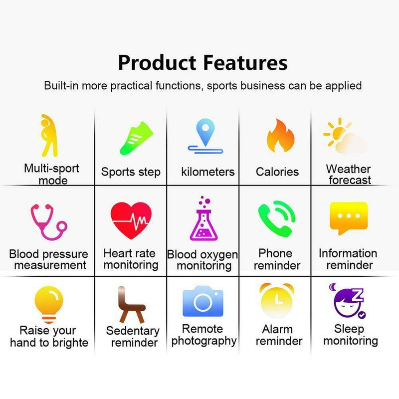 F8S Smart Bracelet Heart Rate Monitor Wristband Fitness Tracker for Android iOS