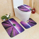 3pcs Nature View Bath Mat Set Anti Slip U Shape Floor Rugs Toilet Cover (C)