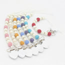 Baby Pacifier Clip Boy Girl Crystal Plastic Beaded Pacifier Holder Clip Nip E9R9