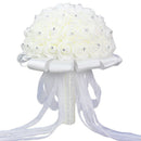 Bouquet of Bridesmaid Silk Flowers Wedding Foam flowers White Rose Bridal B