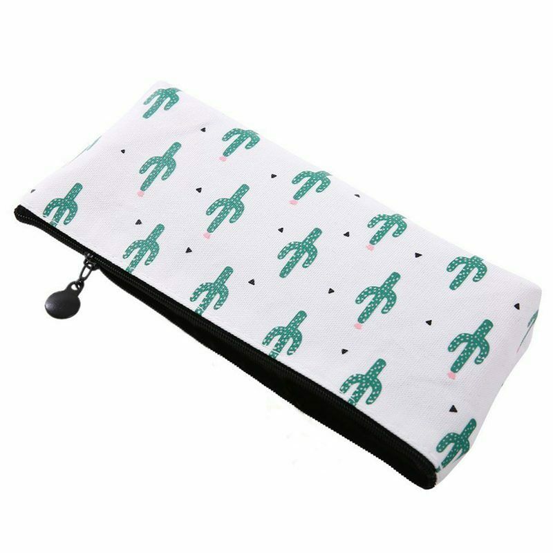 Cactus Pastoral Bandage Canvas Pencil Case Box Makeup Bag Set of 3 H9K1