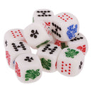 10 Pieces 12mm/0.47inch Acrylic 6-Sided Poker Dice With Symbols A K Q J 10 9