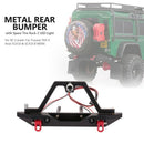 Rear Bumper Bull Bar with Light Tire Holder for 1/10 RC Crawler Car Axial S