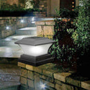 Solar Power LED Pillar Lamp Outdoor Garden Fence Light (Cold White Black)