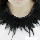 Black Feather Neck Collar Wrap Party Evening Dress Up N2E3