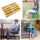 Large Dual Foot Massager Roller Rows Feet Care Relax Wood Bamboo Stress Massage