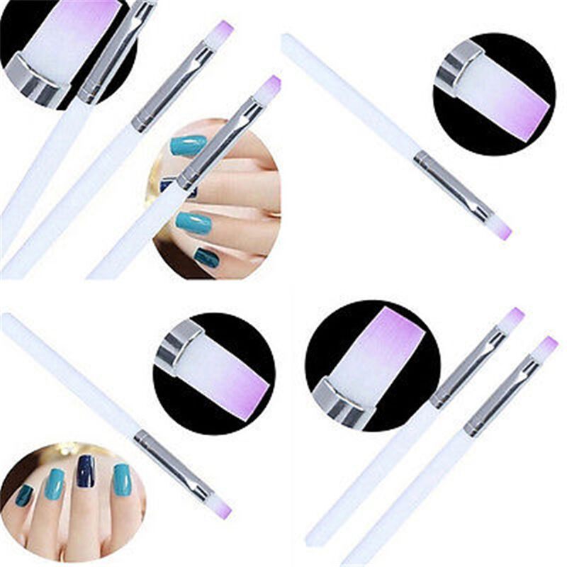 2PCS Acrylic UV Gel Nail Art Design Pen Polish Painting Brush Manicure Tool J Gw