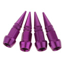 4x Aluminum Long Spike Wheel Tire Valve Stem Car Truck Air Caps Covers Purple