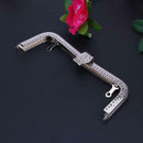 20cm Embossing Handbag Metal Purse Frame Handle Bag Accessories(Bronze)