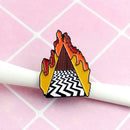 Creative Volcanic Brooch Badges Backpack Jacket Decor Unisex Jewelry Gift