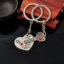 Hot NEW Key Heart Keyring Set Keychain Ring Stone Mandrel Valentines Gift 1 Pair