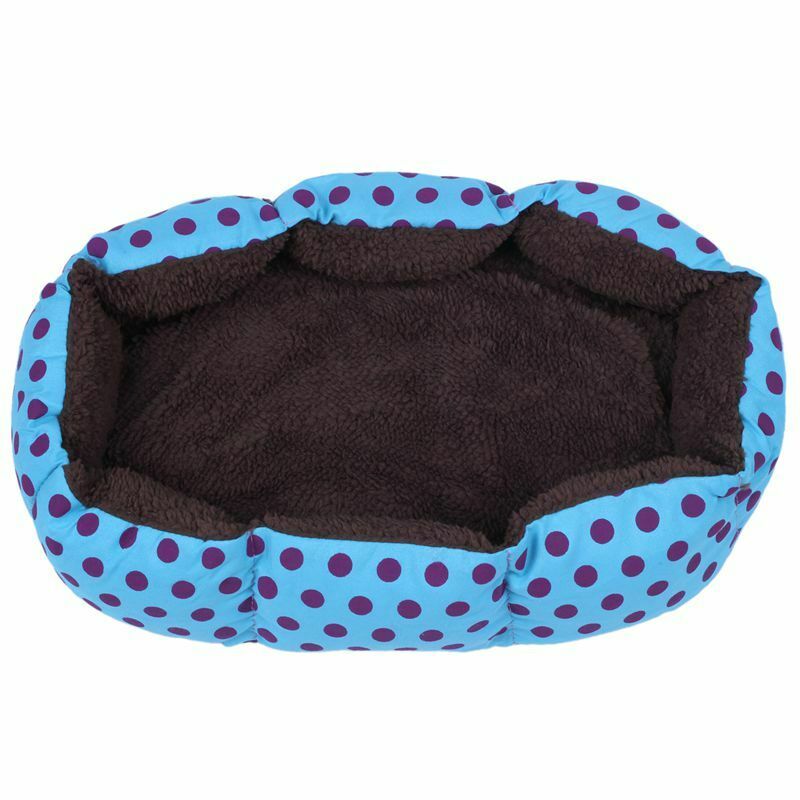 Removable cushion House Bed for Pets Dog Cat S Blue, Black dots W6S6