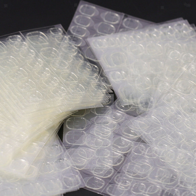 240 Pack Clear Jelly Two Sided Nails Tapes Breathable Stickers Adhesive Glue