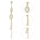 Fashion Crystal Flower Dangle Navel Belly Button Ring Bar Body Piercing Jewelry