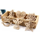 6PCS Hollow Christmas Snowflakes Wooden Pendant Ornament For Xmas Tree Kids  Nw