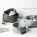 Felt Storage Box Desktop Tray Fruit Bowl Collecting Basket Sundry Collectio
