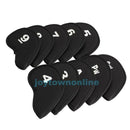 10Pcs Durable Neoprene Golf Head Cover Club Iron Putter Head Protector Set Black