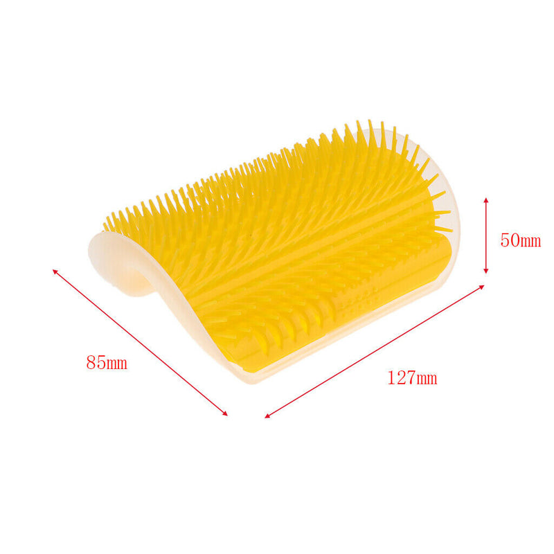 2 Pack Wall Corner Grooming Brush Massage Combs for Short Long Hair Cats,Yellow