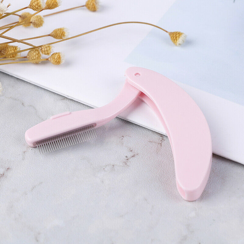 1Pcs Foldable Eyelash Comb Mascara Separator Lash Curl Metal Eyebrow Brush To Gw