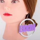 Fashion Oversized Punk BOOM POW Earrings Hip-hop Club Round Dangle Earrings